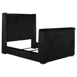 Tampa Furniture Outlet - Coaster - Centergrove Upholstered Queen Wingback TV Bed Black - 315945Q