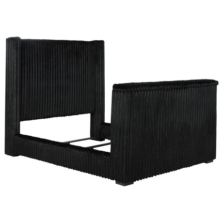 Tampa Furniture Outlet - Coaster - Centergrove Upholstered Queen Wingback TV Bed Black - 315945Q