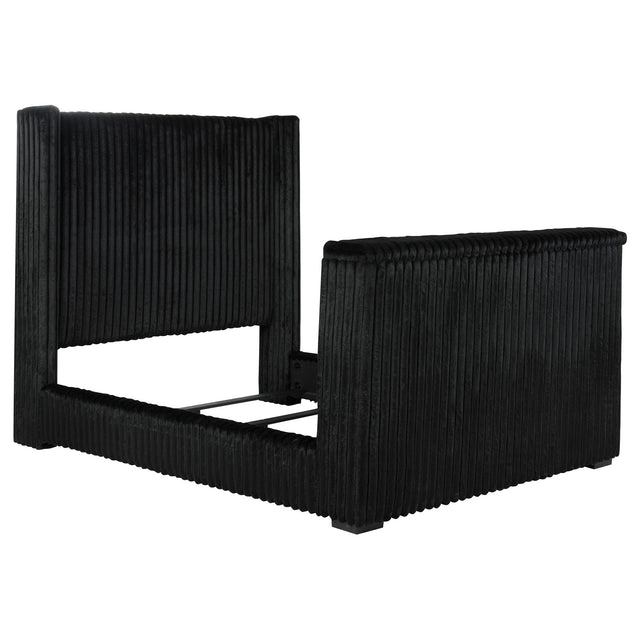 Tampa Furniture Outlet - Coaster - Centergrove Upholstered Queen Wingback TV Bed Black - 315945Q