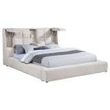Dreux Upholstered California King Panel Platform Bed Cream