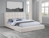 Dreux Upholstered Queen Panel Platform Bed Cream