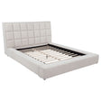 Tampa Furniture Outlet - Coaster - Dreux Upholstered Queen Panel Platform Bed Cream - 315948CRMQ