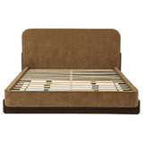 Baldacci Upholstered California King Platform Bed Curry and Walnut