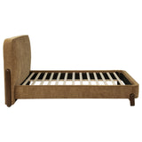 Baldacci Upholstered Queen Platform Bed Curry and Walnut