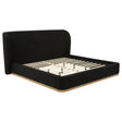 Tampa Furniture Outlet - Coaster - Blaire Upholstered Eastern King Wingback Platform Bed Black - 315967BLKKE