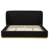 Blaire Upholstered Eastern King Wingback Platform Bed Black