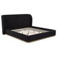 Tampa Furniture Outlet - Coaster - Blaire Upholstered California King Wingback Platform Bed Black - 315967BLKKW