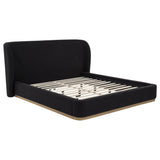 Tampa Furniture Outlet - Coaster - Blaire Upholstered California King Wingback Platform Bed Black - 315967BLKKW
