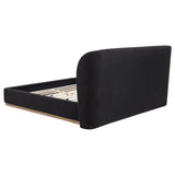 Blaire Upholstered California King Wingback Platform Bed Black