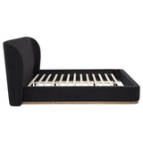 Blaire Upholstered California King Wingback Platform Bed Black