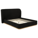 Tampa Furniture Outlet - Coaster - Blaire Upholstered Queen Wingback Platform Bed Black - 315967BLKQ