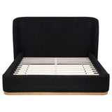 Blaire Upholstered Queen Wingback Platform Bed Black