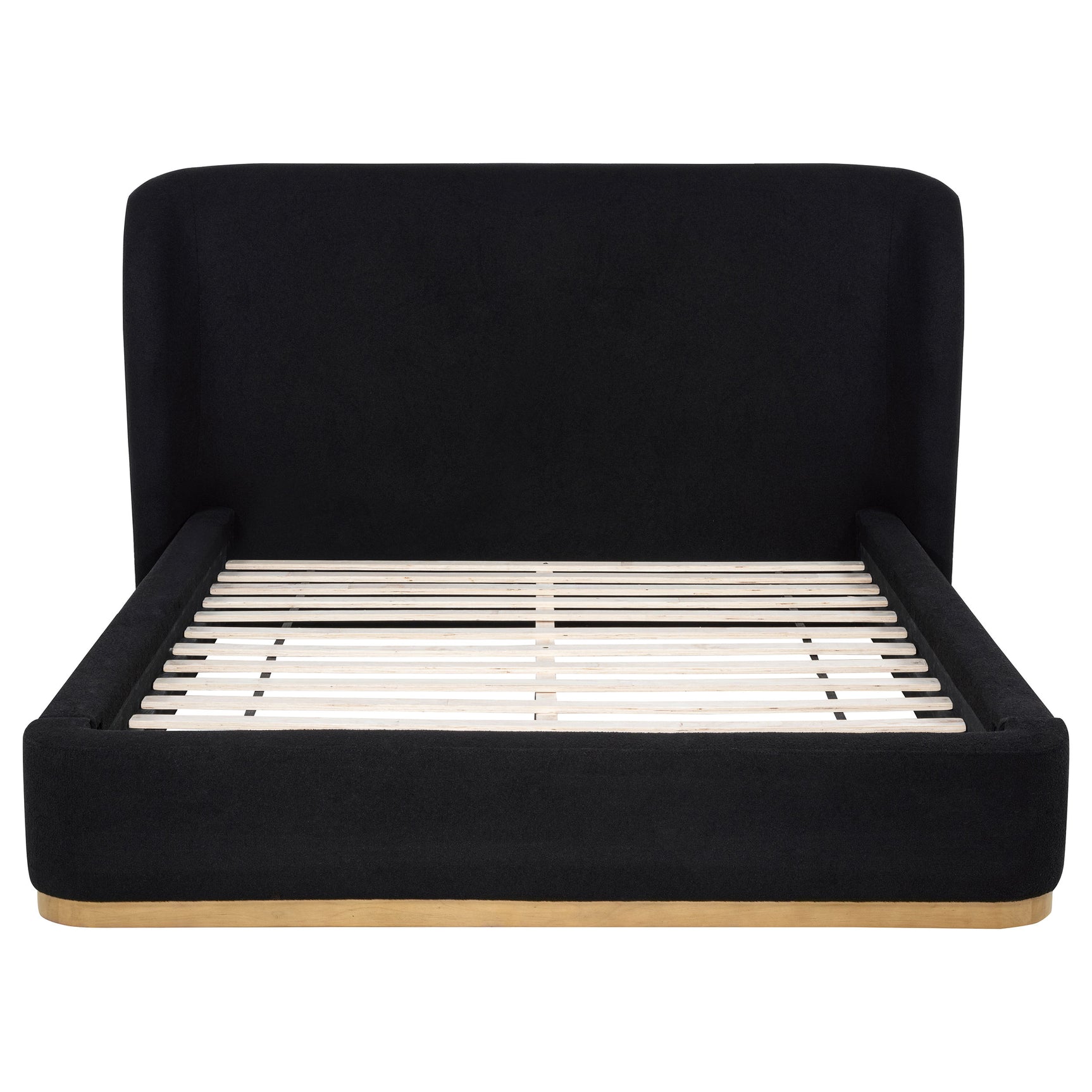 Blaire Upholstered Queen Wingback Platform Bed Black