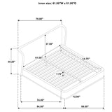 Blaire Upholstered Queen Wingback Platform Bed Black