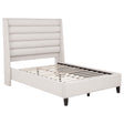 Tampa Furniture Outlet - Coaster - Leslie Upholstered Tufted Full Wingback Platform Bed Beige - 315983F