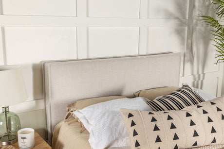 Izzy Upholstered King Panel Headboard Sand - Tampa Furniture Outlet