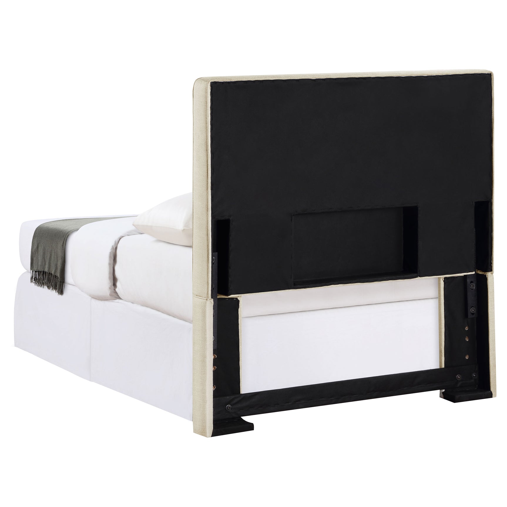 Kosmo Upholstered Twin Panel Headboard Sand - Tampa Furniture Outlet