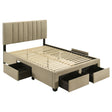 Tampa Furniture Outlet - Coaster - Wheatland 4-drawer Upholstered Full Storage Bed Light Brown - 316010F