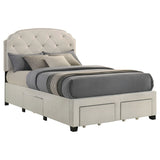 Marianna 4-drawer Upholstered Full Storage Bed Cream