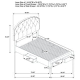 Marianna 4-drawer Upholstered Full Storage Bed Cream
