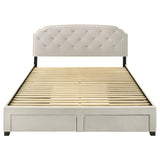 Marianna 4-drawer Upholstered Eastern King Storage Bed Cream