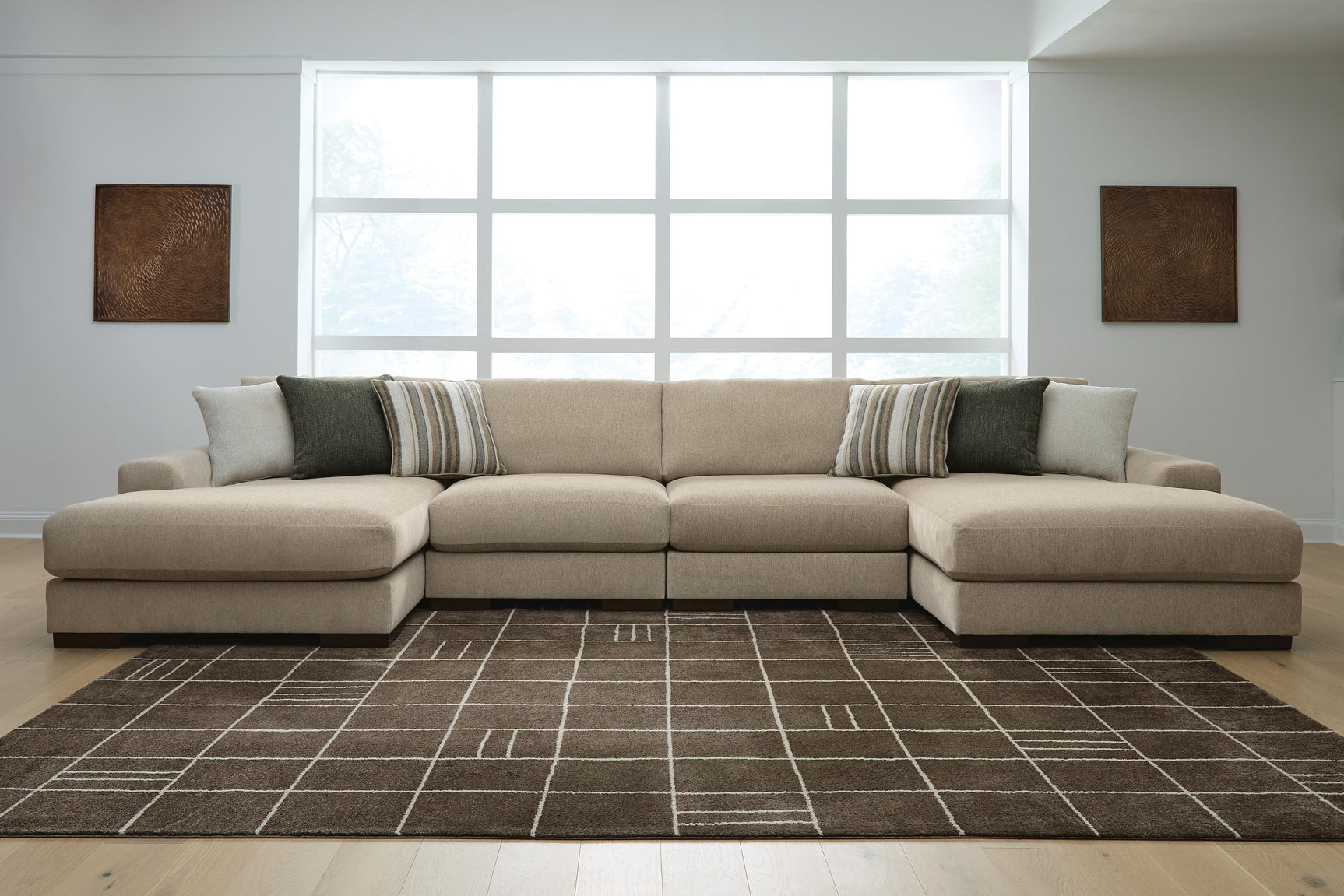 Tampa Furniture Outlet - Ashley Furniture - Linenhause Sectional - RAF 4-Piece Double Chaise Sectional - 31803S9