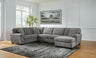 Tampa Furniture Outlet - Ashley Furniture - Birkdale Court Sectional - RAF 3-Piece Sectional / Gray - 32402S3