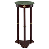 Tampa Furniture Outlet - Coaster - Edie Round Marble Top Plant Stand Merlot - 3315