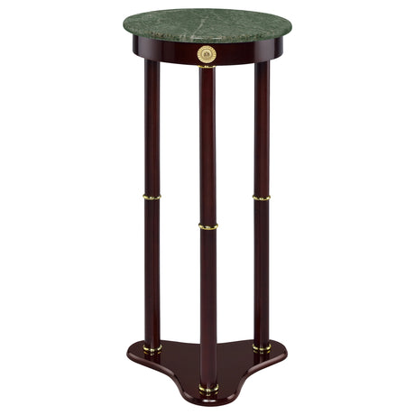 Tampa Furniture Outlet - Coaster - Edie Round Marble Top Plant Stand Merlot - 3315