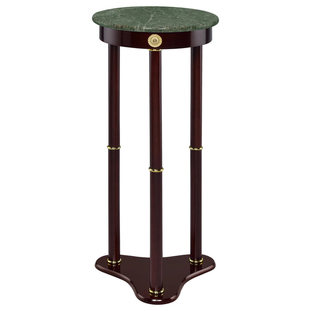 Tampa Furniture Outlet - Coaster - Edie Round Marble Top Plant Stand Merlot - 3315