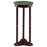 Edie Round Marble Top Plant Stand Merlot - Tampa Furniture Outlet