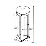 Edie Round Marble Top Plant Stand Merlot - Tampa Furniture Outlet