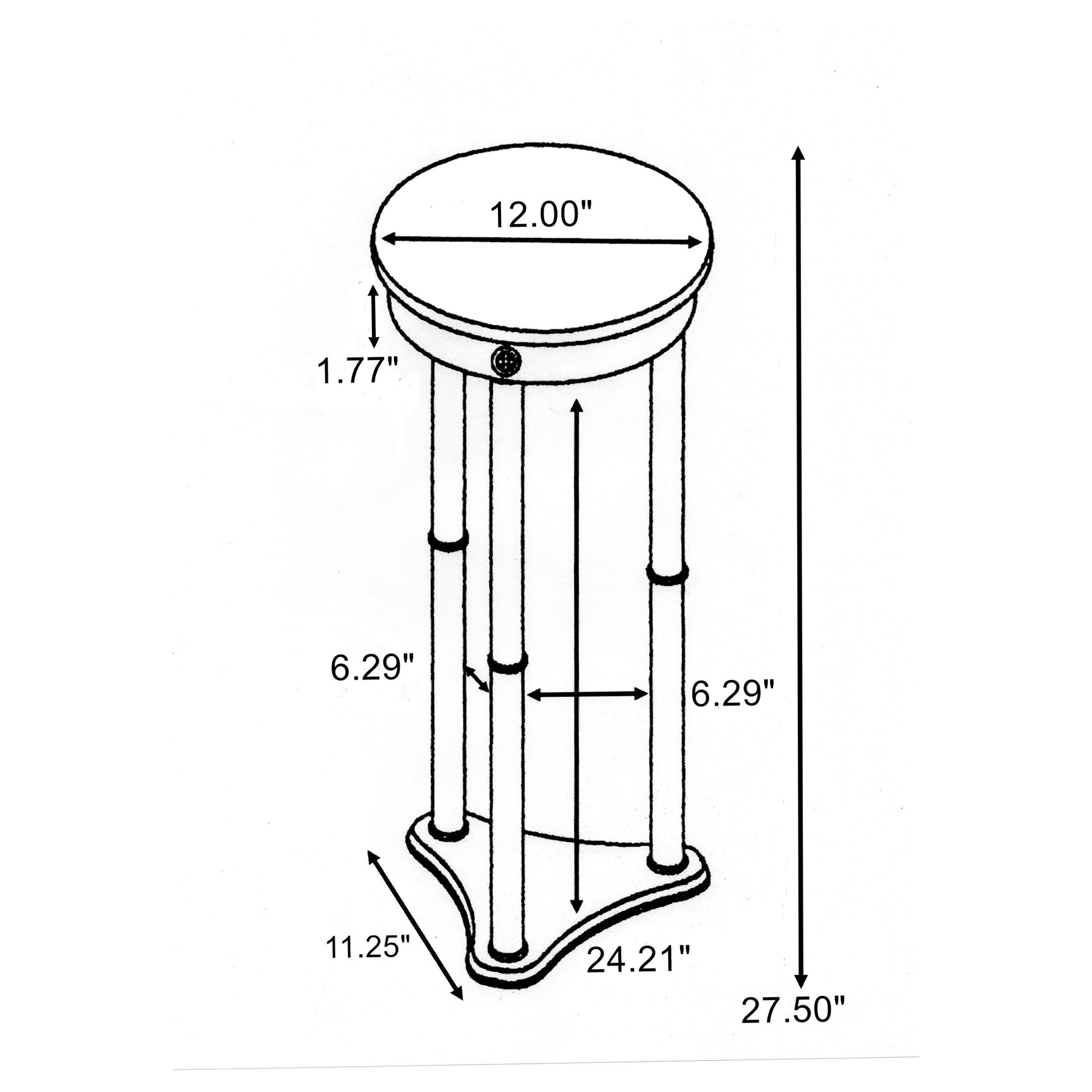 Edie Round Marble Top Plant Stand Merlot - Tampa Furniture Outlet