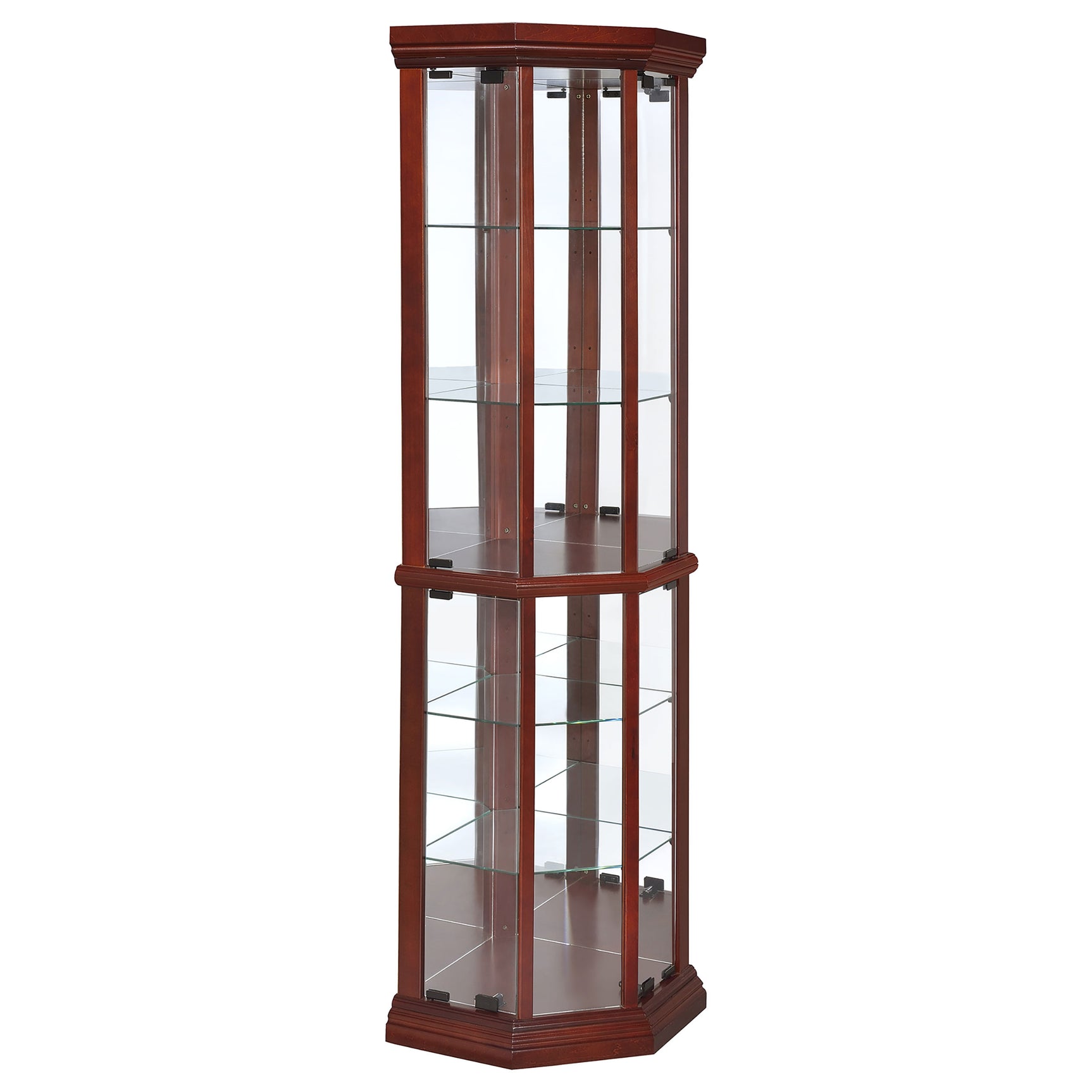 Tampa Furniture Outlet - Coaster - Appledale 6-shelf Corner Curio Display Cabinet Medium Brown - 3393