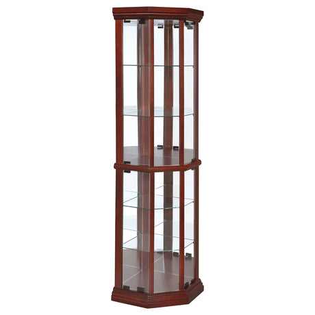 Tampa Furniture Outlet - Coaster - Appledale 6-shelf Corner Curio Display Cabinet Medium Brown - 3393
