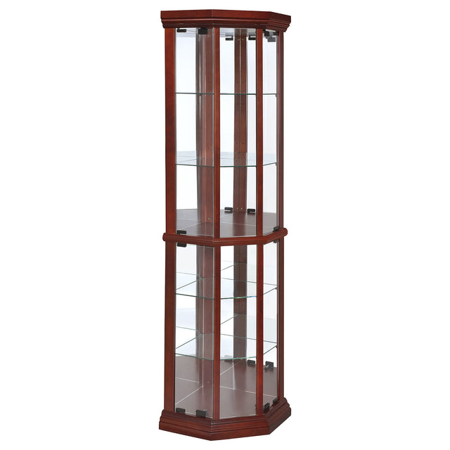 Tampa Furniture Outlet - Coaster - Appledale 6-shelf Corner Curio Display Cabinet Medium Brown - 3393