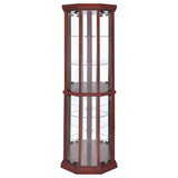 Appledale 6-shelf Corner Curio Display Cabinet Medium Brown - Tampa Furniture Outlet