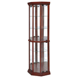 Appledale 6-shelf Corner Curio Display Cabinet Medium Brown - Tampa Furniture Outlet