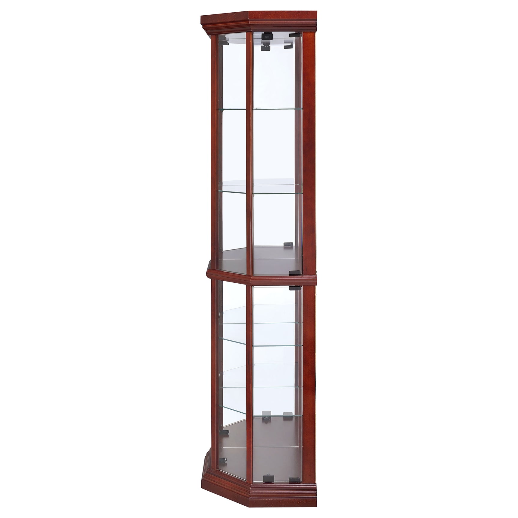 Appledale 6-shelf Corner Curio Display Cabinet Medium Brown - Tampa Furniture Outlet