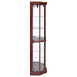 Appledale 6-shelf Corner Curio Display Cabinet Medium Brown - Tampa Furniture Outlet