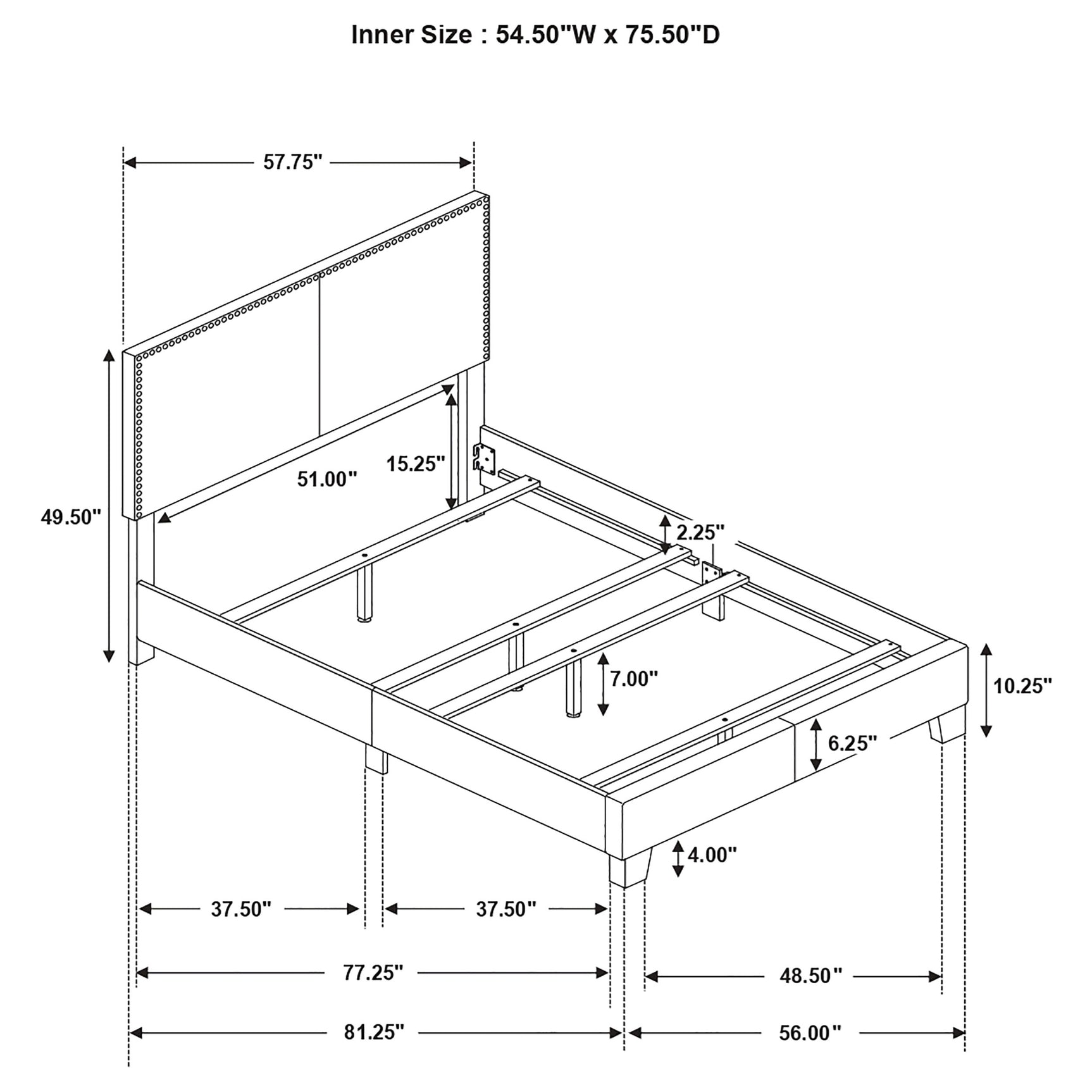 Boyd Upholstered Full Panel Bed Ivory - Tampa Furniture Outlet