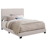 Boyd Upholstered Eastern King Panel Bed Ivory - Tampa Furniture Outlet