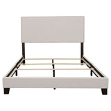 Boyd Upholstered Eastern King Panel Bed Ivory - Tampa Furniture Outlet