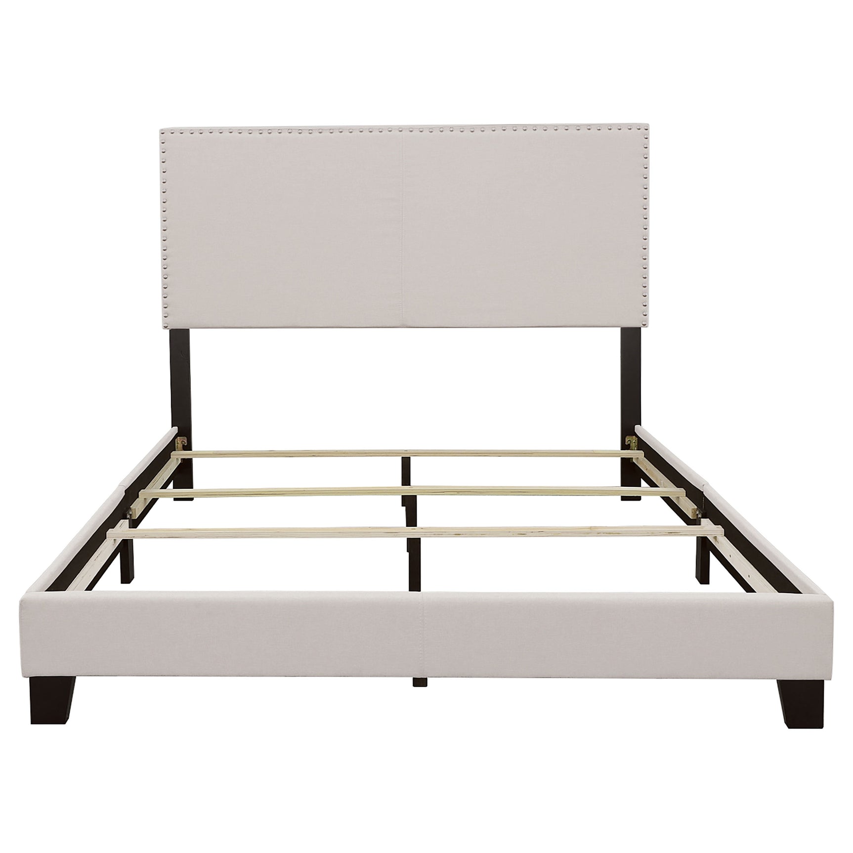 Boyd Upholstered Eastern King Panel Bed Ivory - Tampa Furniture Outlet