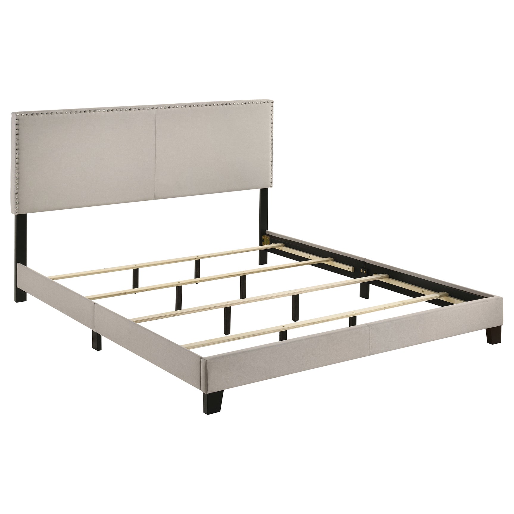 Tampa Furniture Outlet - Coaster - Boyd Upholstered California King Panel Bed Ivory - 350051KW