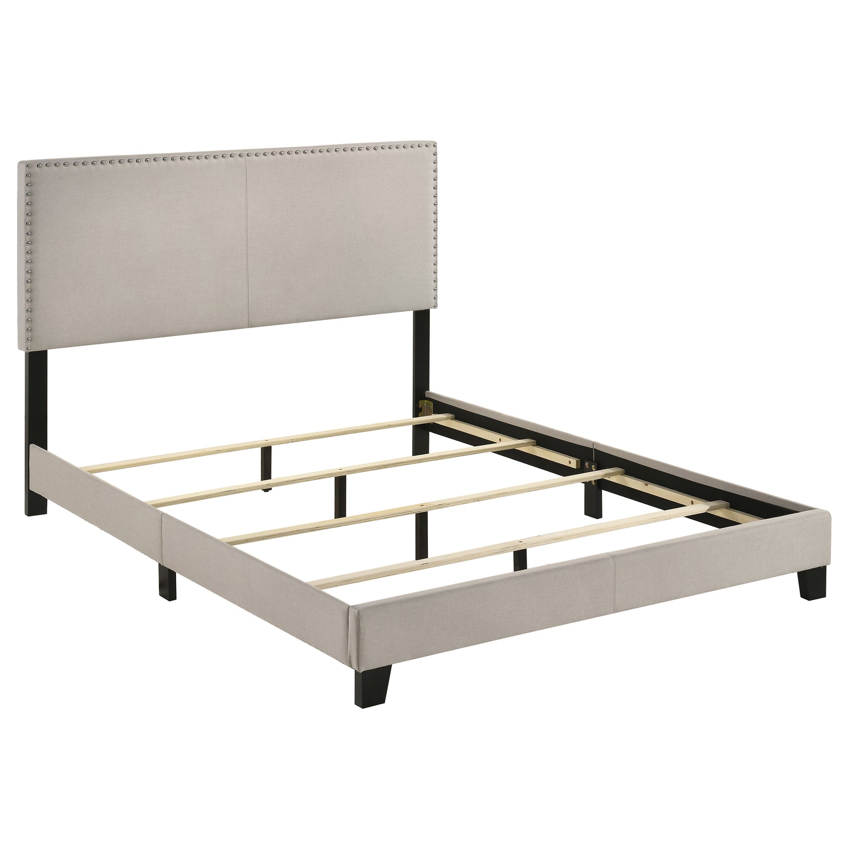 Tampa Furniture Outlet - Coaster - Boyd Upholstered Queen Panel Bed Ivory - 350051Q