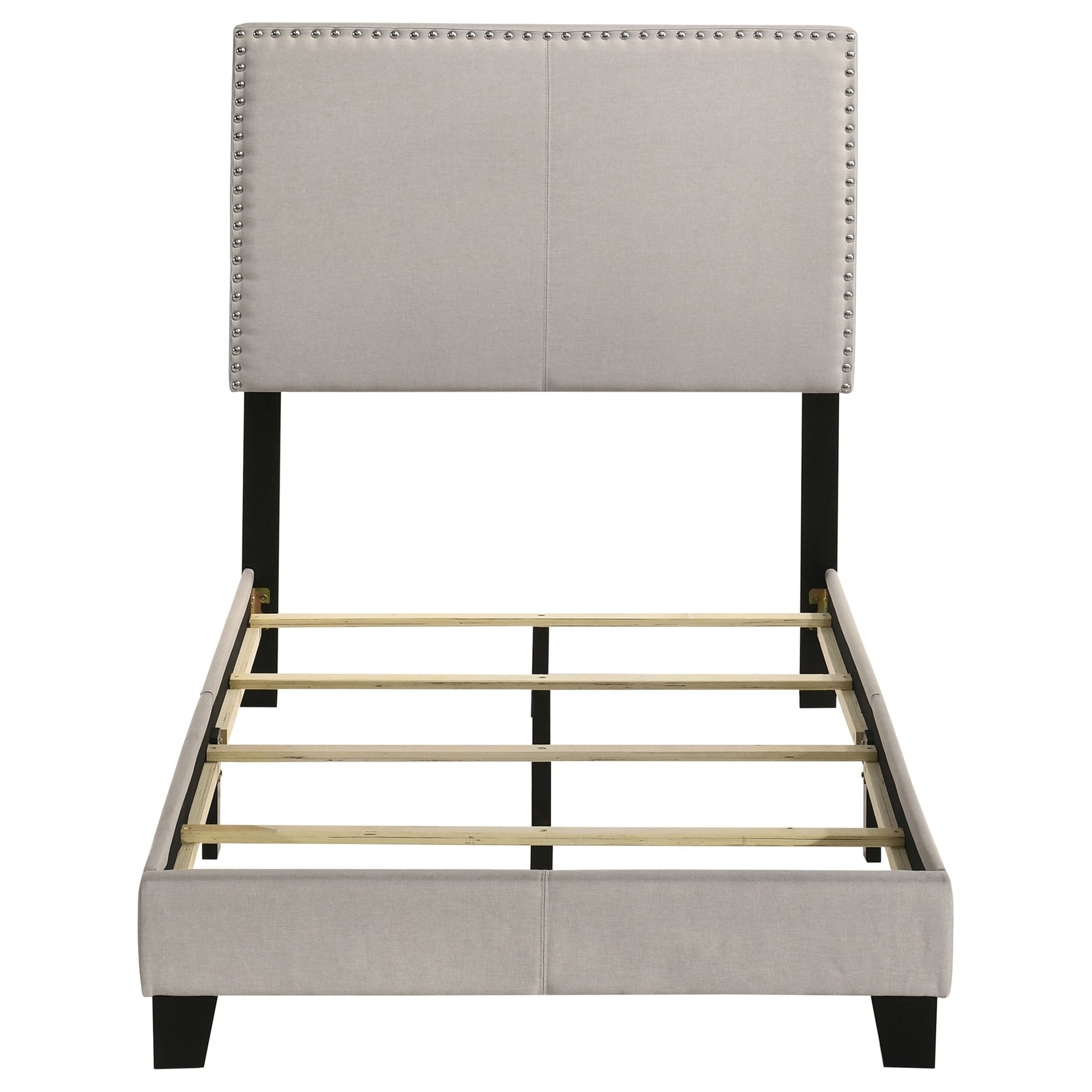 Boyd Upholstered Twin Panel Bed Ivory - Tampa Furniture Outlet