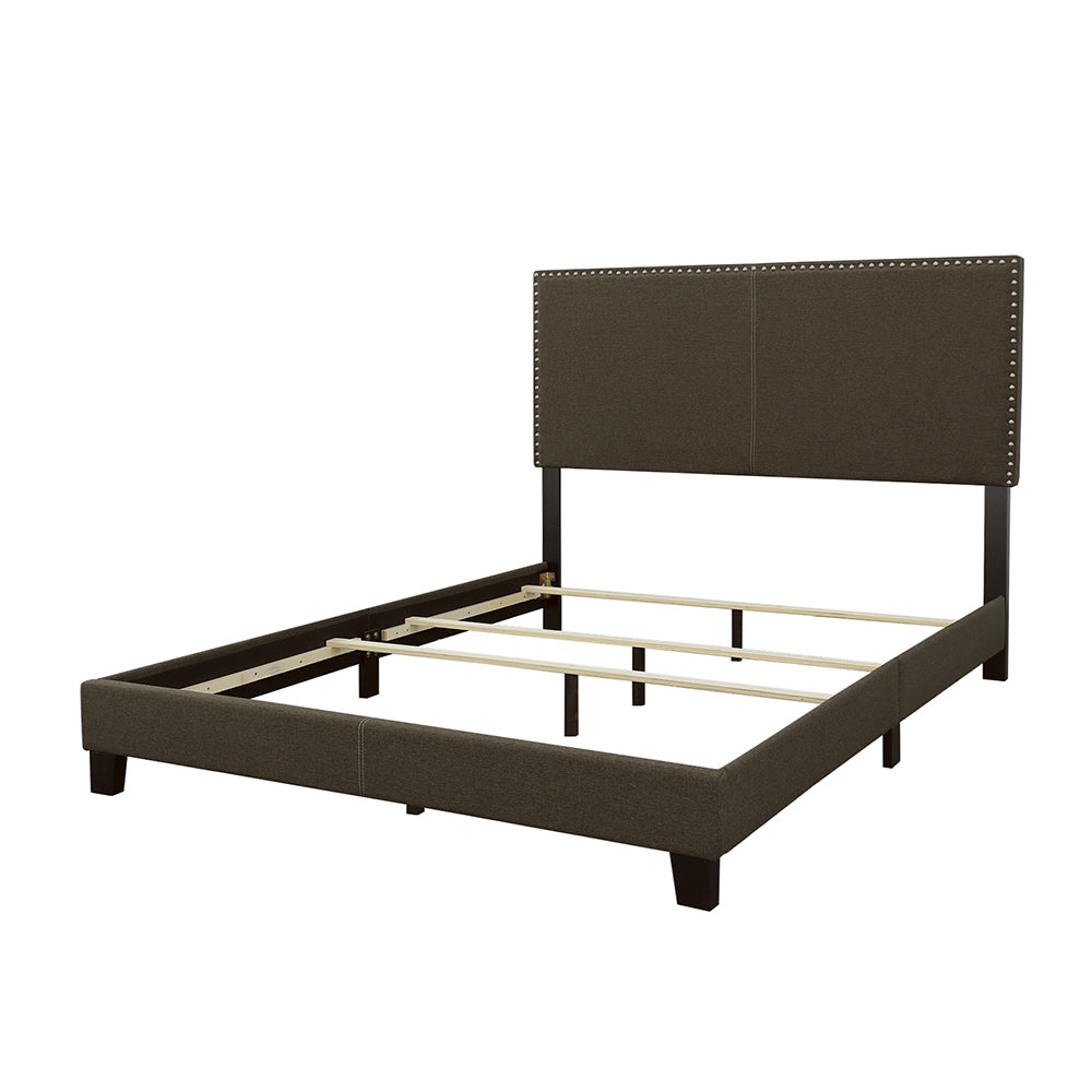 Boyd Upholstered Queen Panel Bed Charcoal - Tampa Furniture Outlet