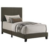 Boyd Upholstered Twin Panel Bed Charcoal - Tampa Furniture Outlet