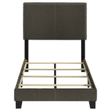 Boyd Upholstered Twin Panel Bed Charcoal - Tampa Furniture Outlet